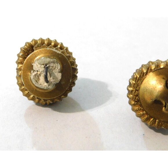 Vintage Gold-Tone Knotted Buttons Set of 2 Acrylic .5 Inch - Picture 4 of 5